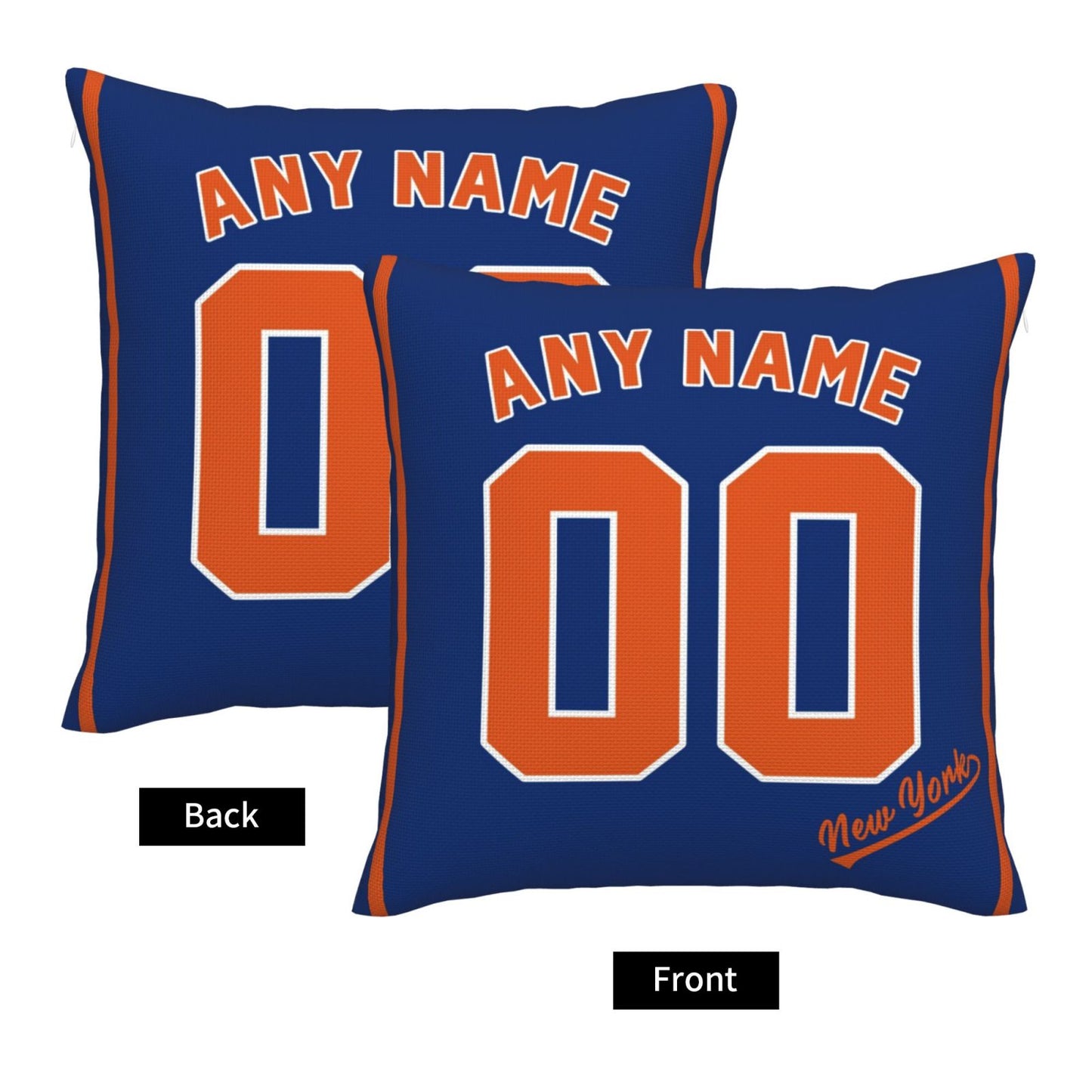 Custom New York Mets Pillow Decorative Throw Pillow Case - Print Personalized Football Team Fans Name & Number Birthday Gift Football Pillows