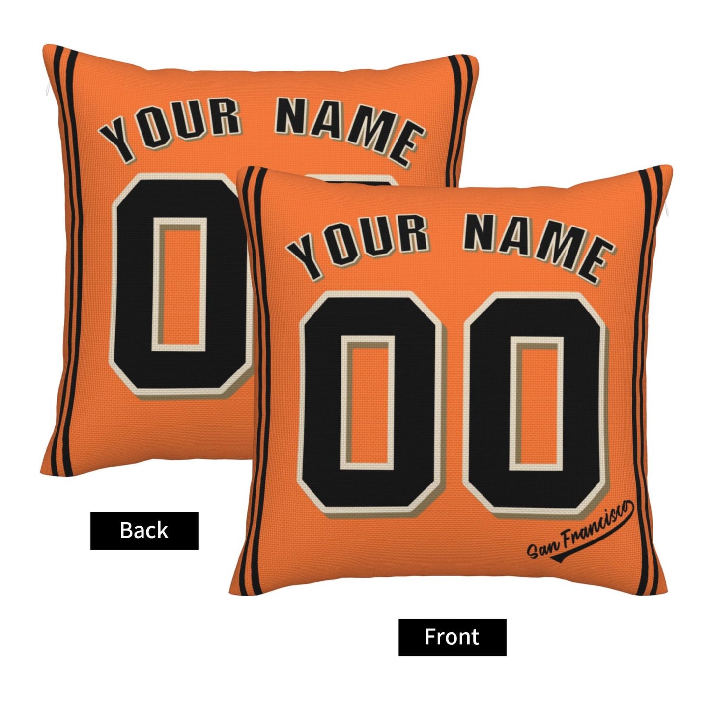 Custom San Francisco Giants Pillow Decorative Throw Pillow Case - Print Personalized Football Team Fans Name & Number Birthday Gift Football Pillows