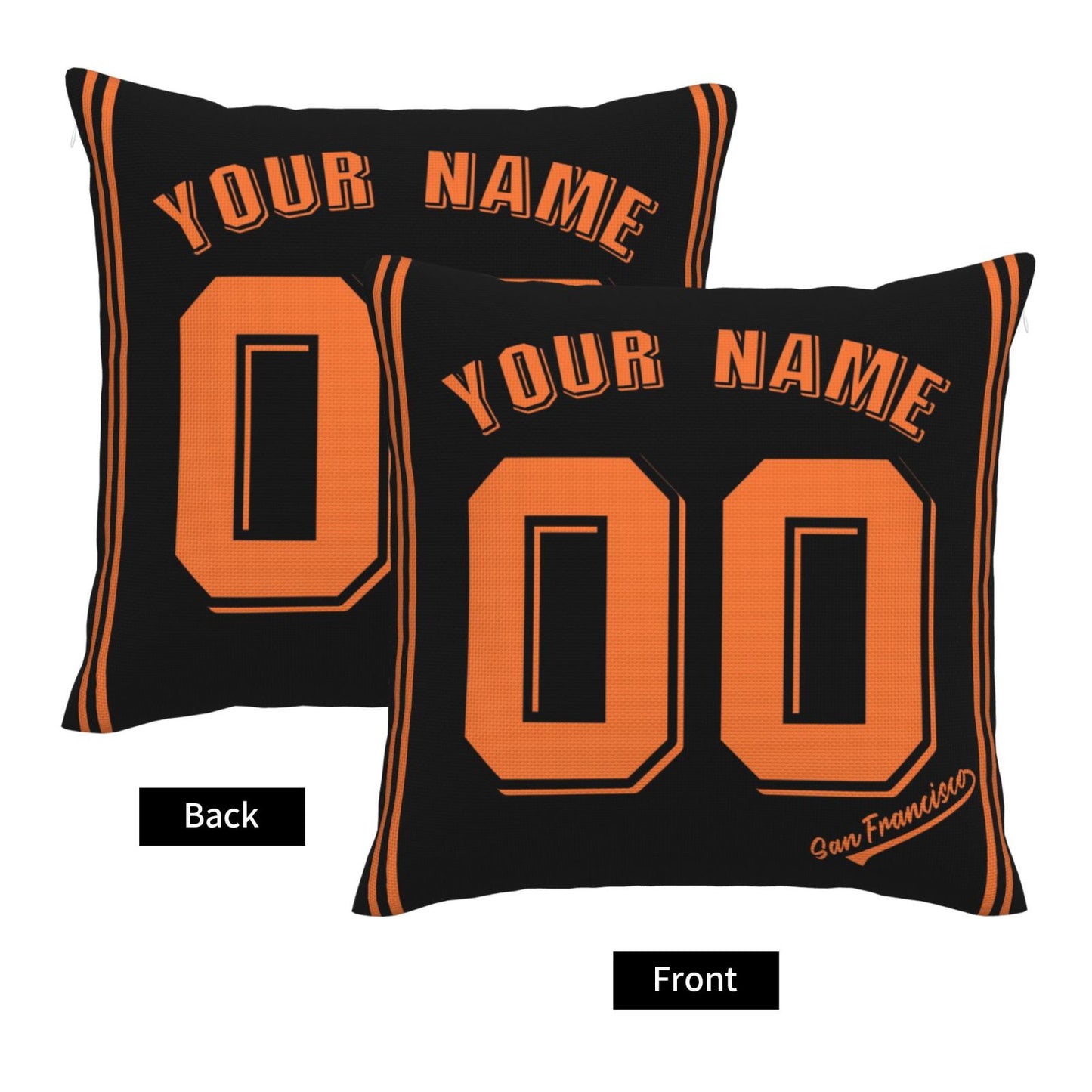 Custom San Francisco Giants Pillow Decorative Throw Pillow Case - Print Personalized Football Team Fans Name & Number Birthday Gift Football Pillows