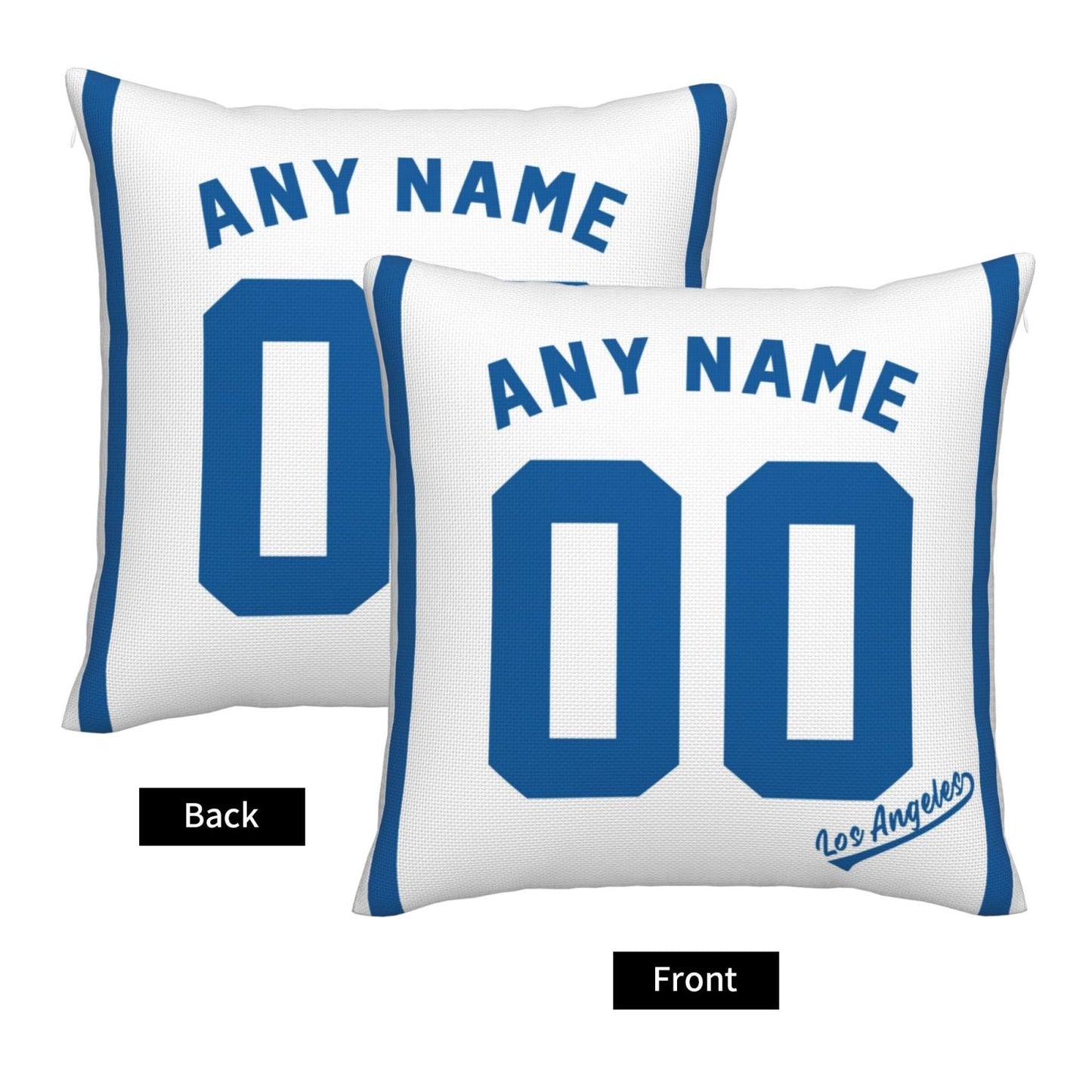 Custom Los Angeles Dodgers Pillow Decorative Throw Pillow Case - Print Personalized Football Team Fans Name & Number Birthday Gift Football Pillows