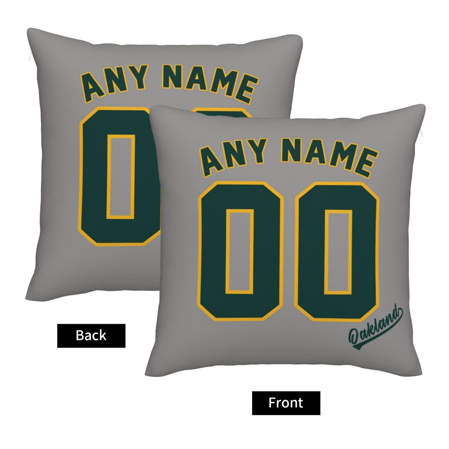 Custom Oakland Athletics Pillow Decorative Throw Pillow Case - Print Personalized Football Team Fans Name & Number Birthday Gift Football Pillows