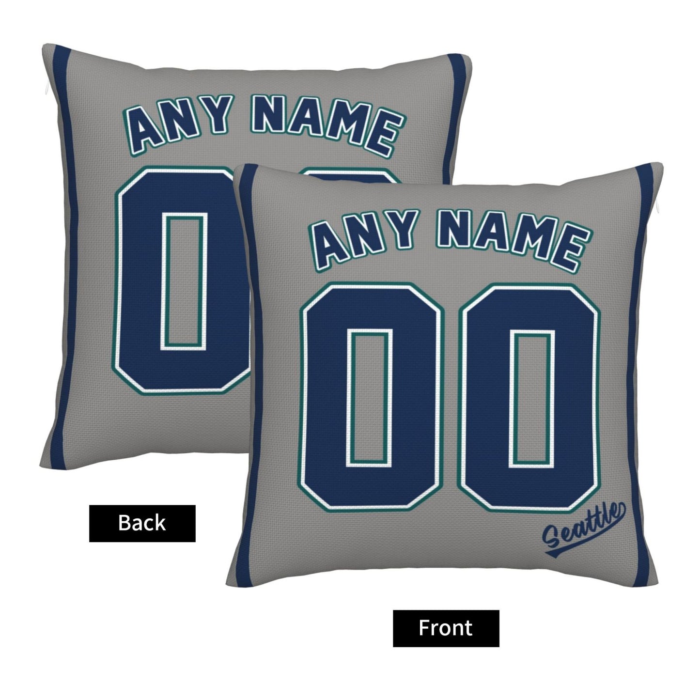 Custom Seattle Mariners Pillow Decorative Throw Pillow Case - Print Personalized Football Team Fans Name & Number Birthday Gift Football Pillows