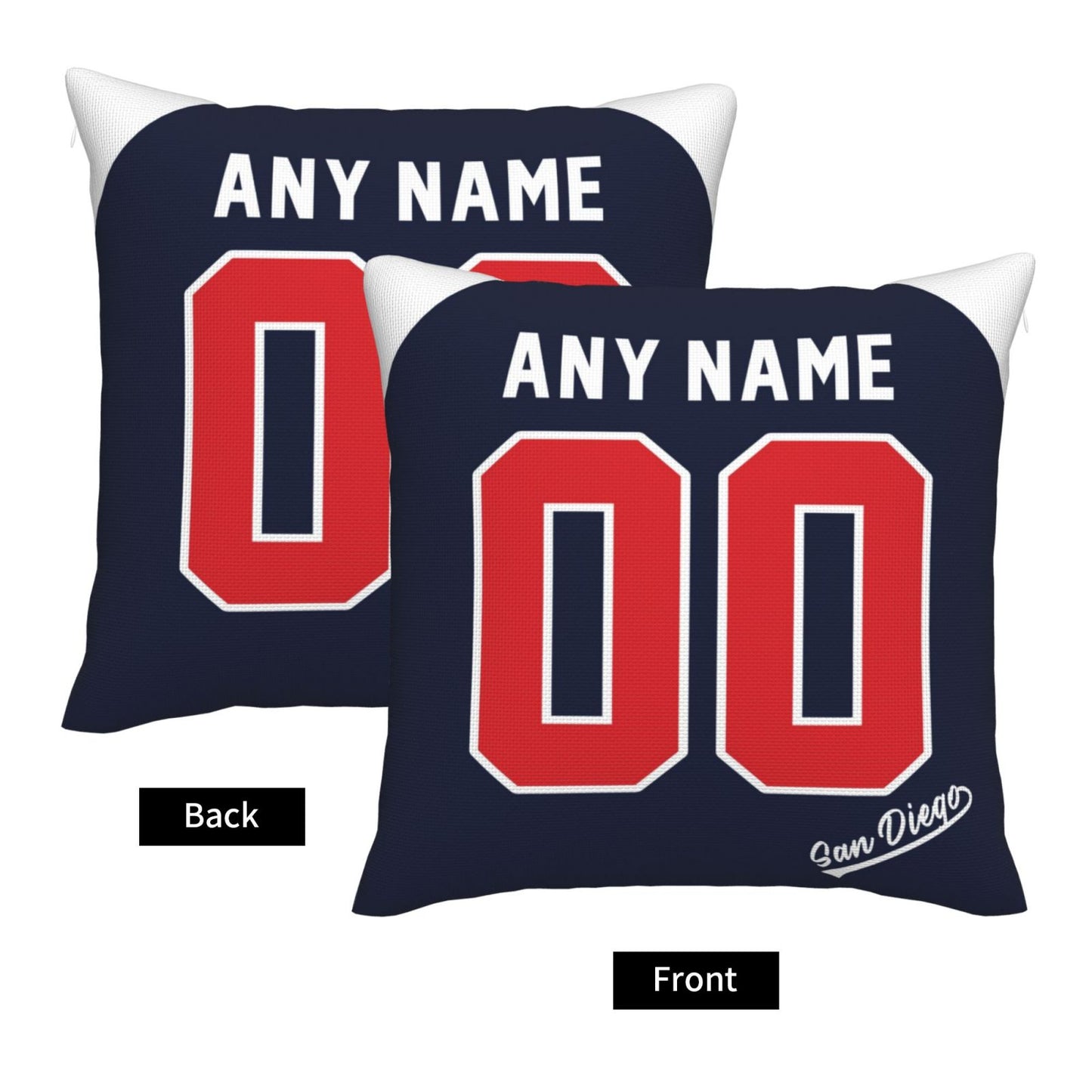 Custom San Diego Padres Pillow Decorative Throw Pillow Case - Print Personalized Football Team Fans Name & Number Birthday Gift Football Pillows