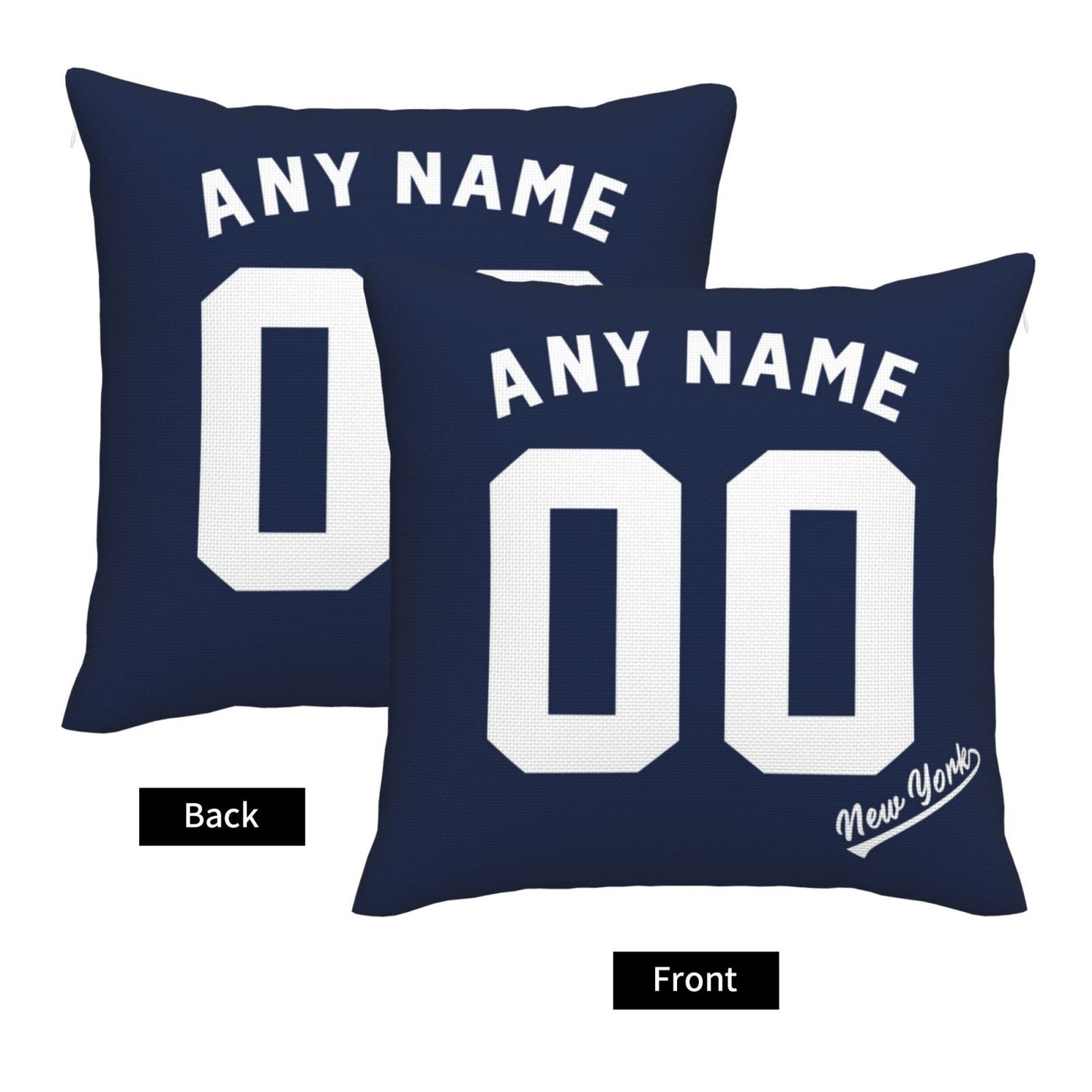 Custom New York Yankees Pillow Decorative Throw Pillow Case - Print Personalized Football Team Fans Name & Number Birthday Gift Football Pillows