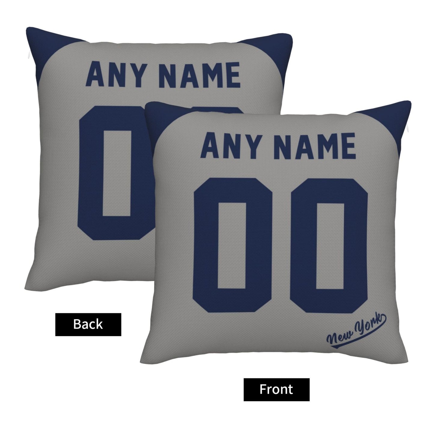 Custom New York Yankees Pillow Decorative Throw Pillow Case - Print Personalized Football Team Fans Name & Number Birthday Gift Football Pillows