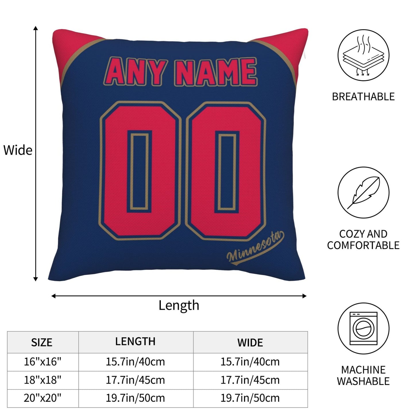 Custom Minnesota Twins Pillow Decorative Throw Pillow Case - Print Personalized Football Team Fans Name & Number Birthday Gift Football Pillows