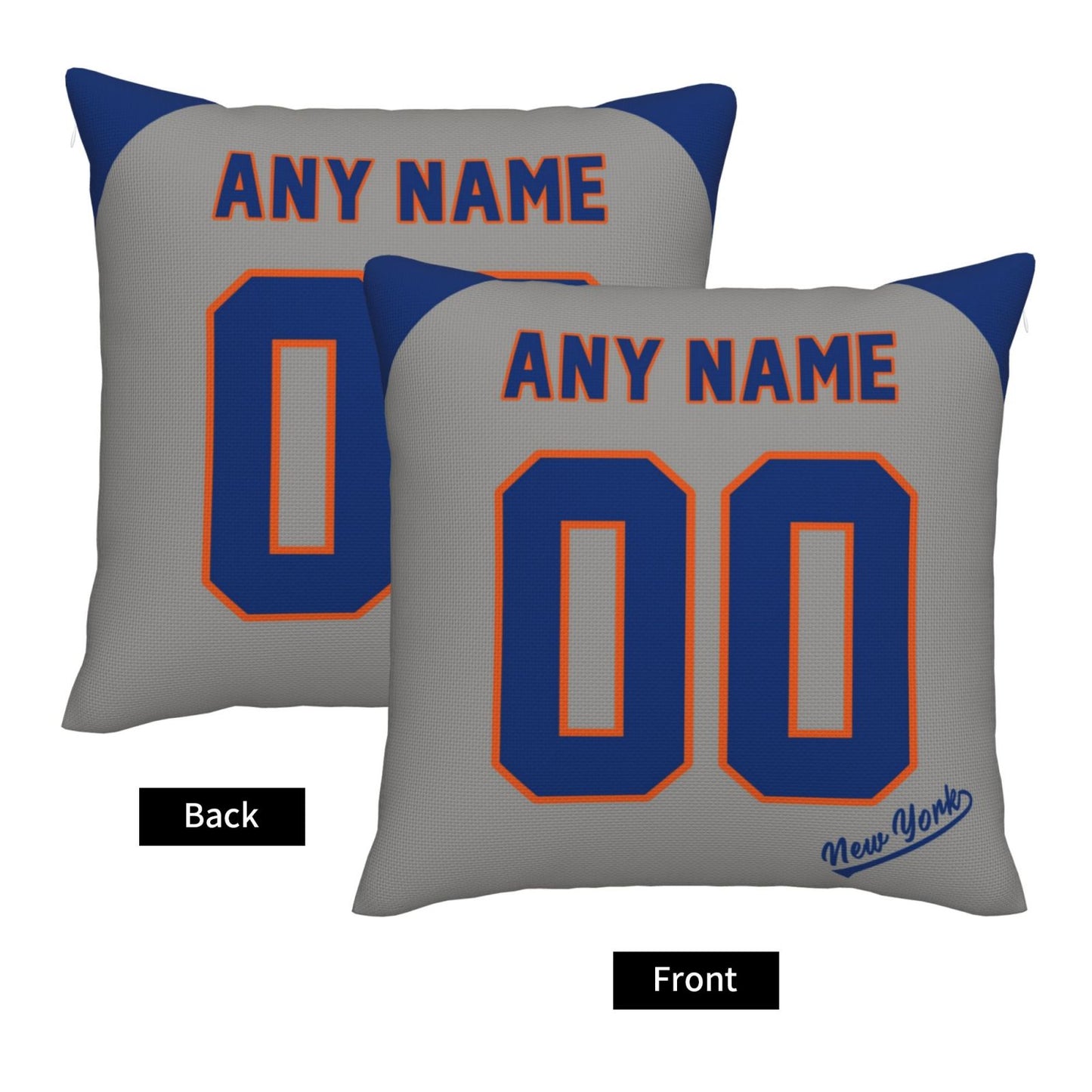Custom New York Mets Pillow Decorative Throw Pillow Case - Print Personalized Football Team Fans Name & Number Birthday Gift Football Pillows