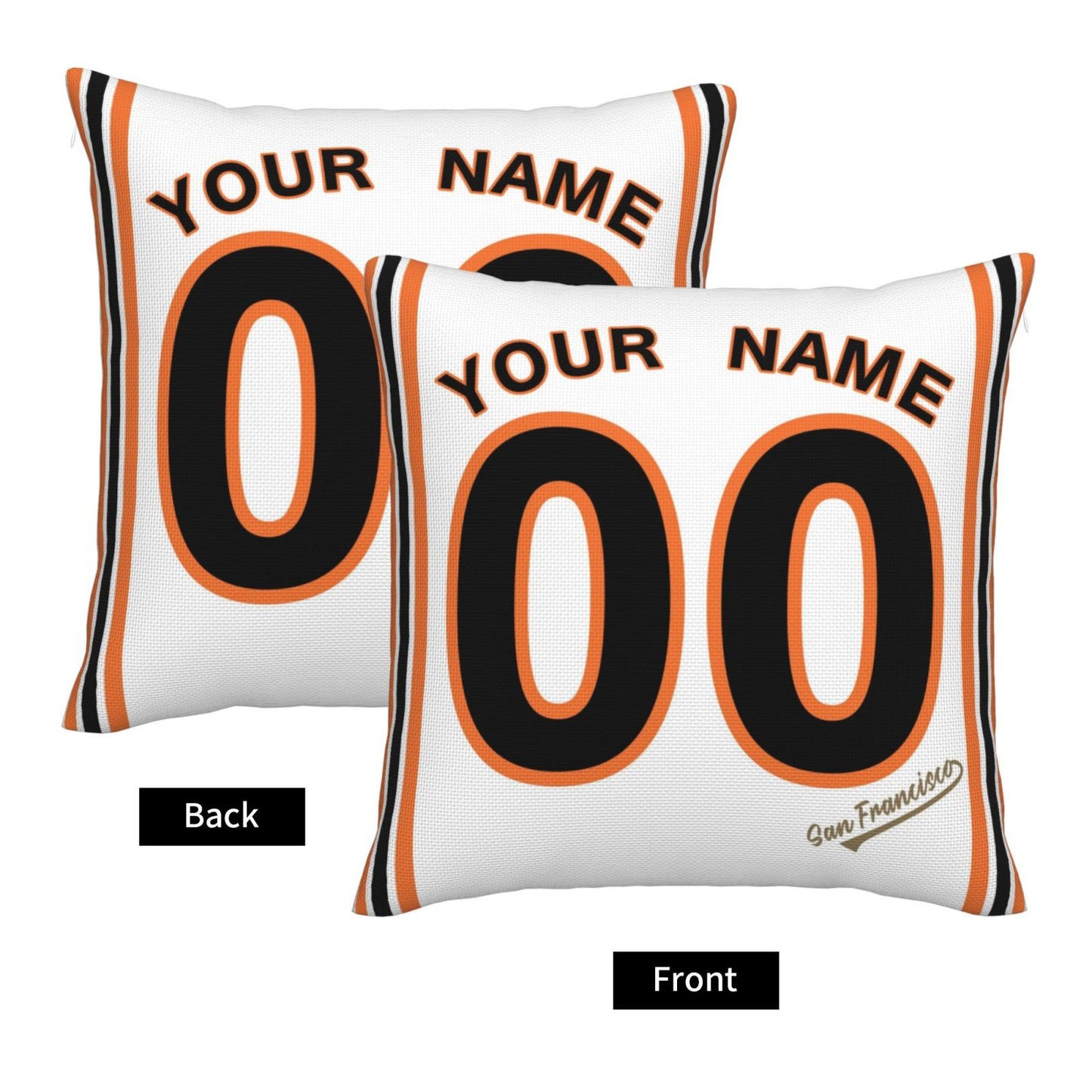 Custom San Francisco Giants Pillow Decorative Throw Pillow Case - Print Personalized Football Team Fans Name & Number Birthday Gift Football Pillows