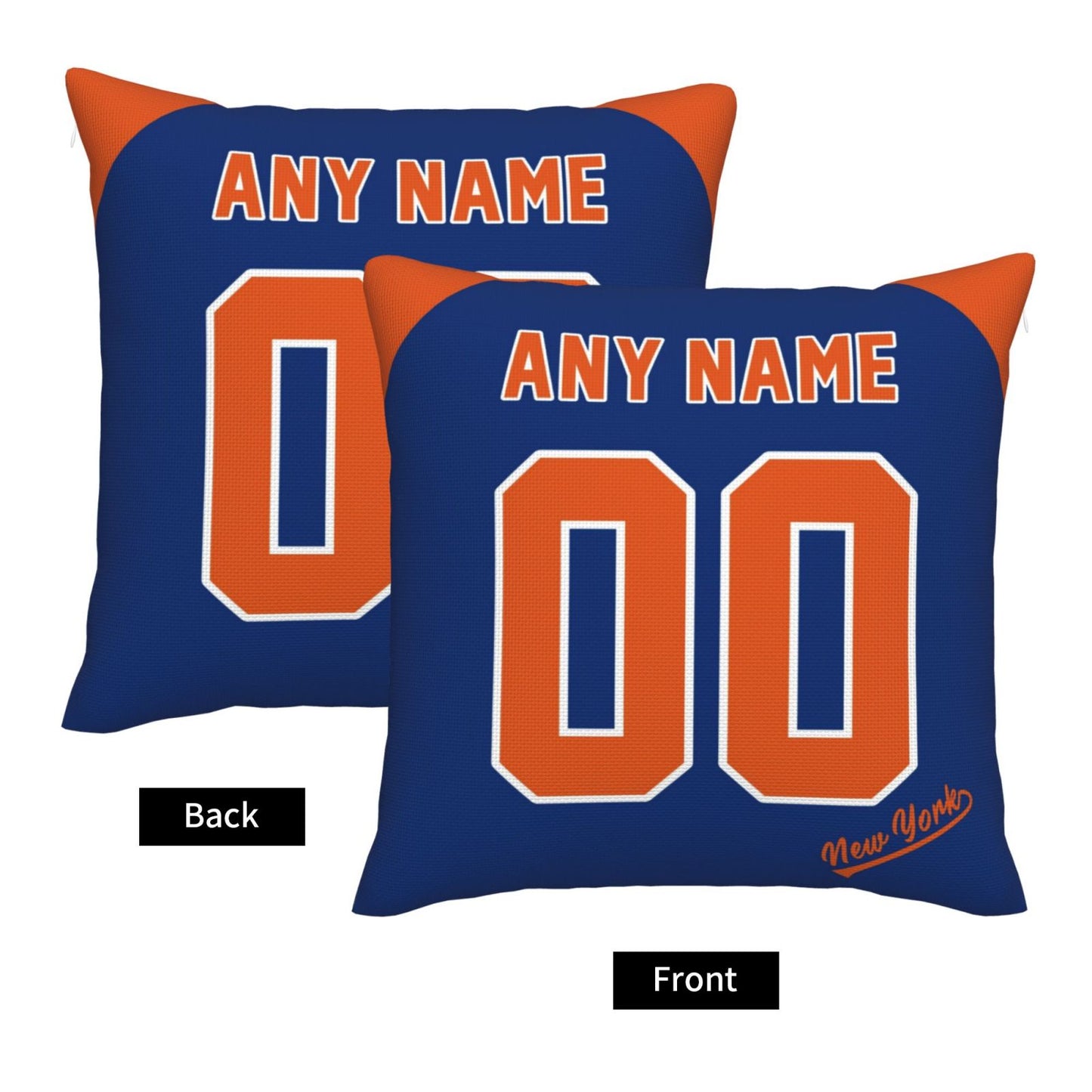 Custom New York Mets Pillow Decorative Throw Pillow Case - Print Personalized Football Team Fans Name & Number Birthday Gift Football Pillows