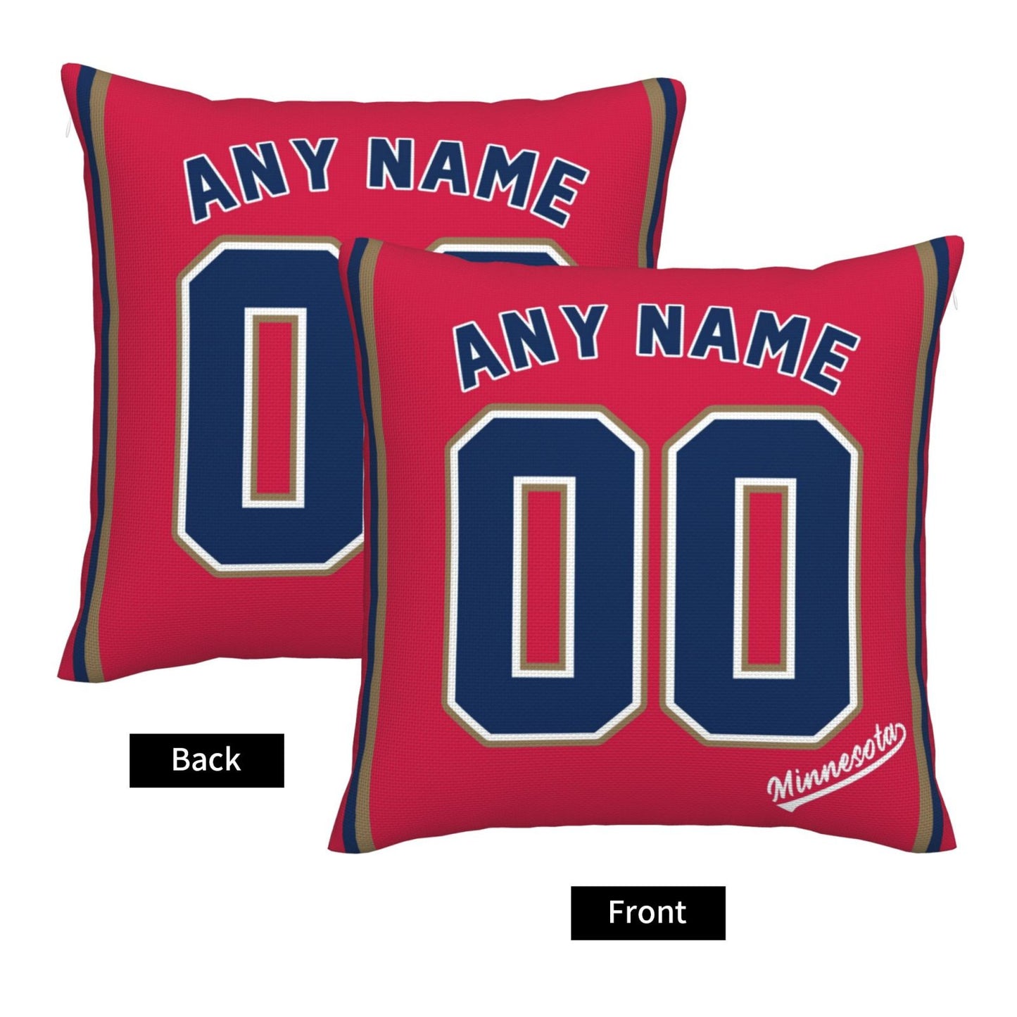 Custom Minnesota Twins Pillow Decorative Throw Pillow Case - Print Personalized Football Team Fans Name & Number Birthday Gift Football Pillows