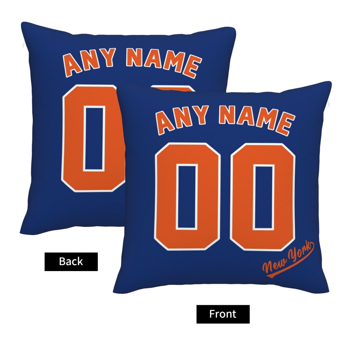 Custom New York Mets Pillow Decorative Throw Pillow Case - Print Personalized Football Team Fans Name & Number Birthday Gift Football Pillows