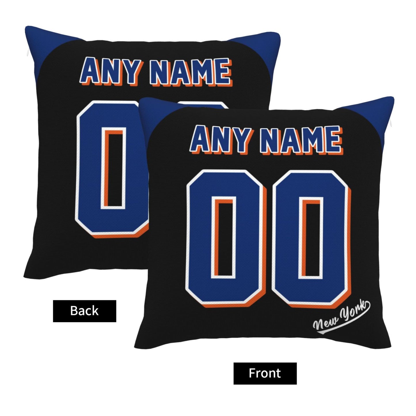 Custom New York Mets Pillow Decorative Throw Pillow Case - Print Personalized Football Team Fans Name & Number Birthday Gift Football Pillows