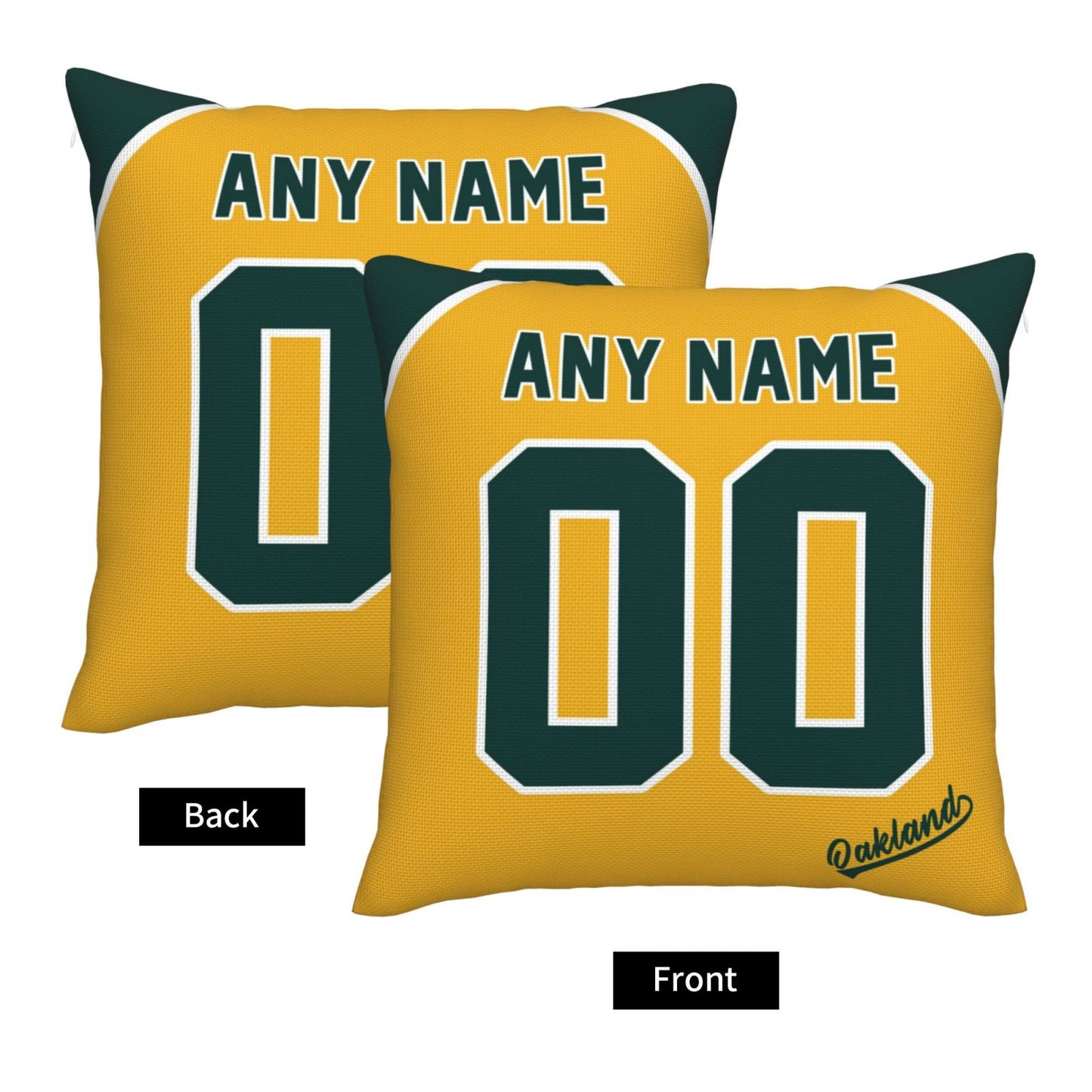 Custom Oakland Athletics Pillow Decorative Throw Pillow Case - Print Personalized Football Team Fans Name & Number Birthday Gift Football Pillows