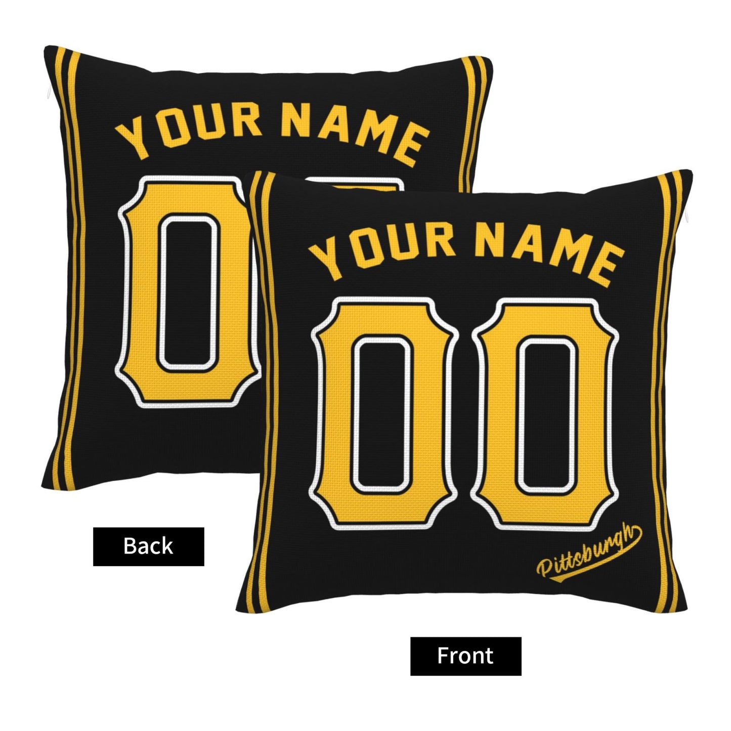 Custom Pittsburgh Pirates Pillow Decorative Throw Pillow Case - Print Personalized Football Team Fans Name & Number Birthday Gift Football Pillows