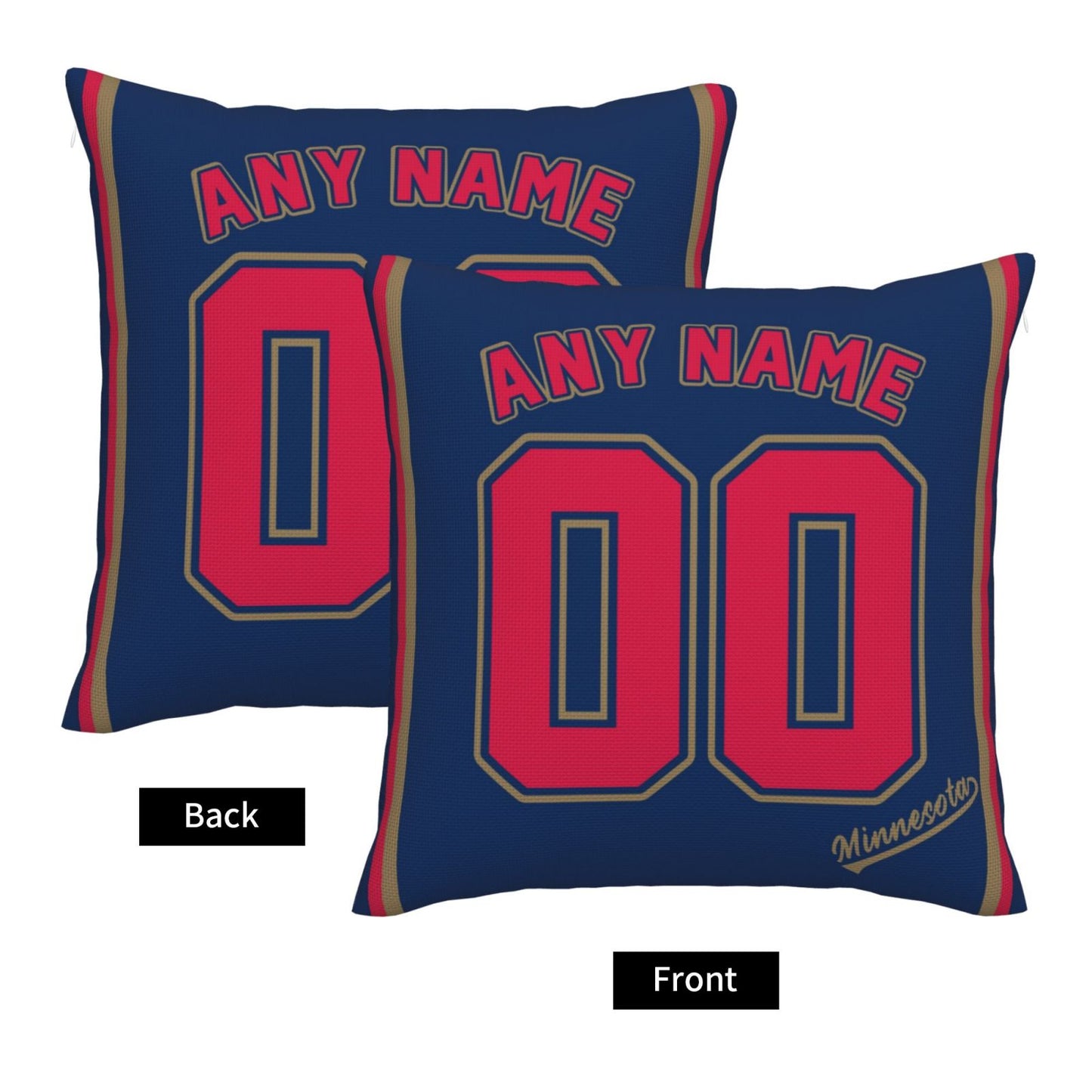 Custom Minnesota Twins Pillow Decorative Throw Pillow Case - Print Personalized Football Team Fans Name & Number Birthday Gift Football Pillows