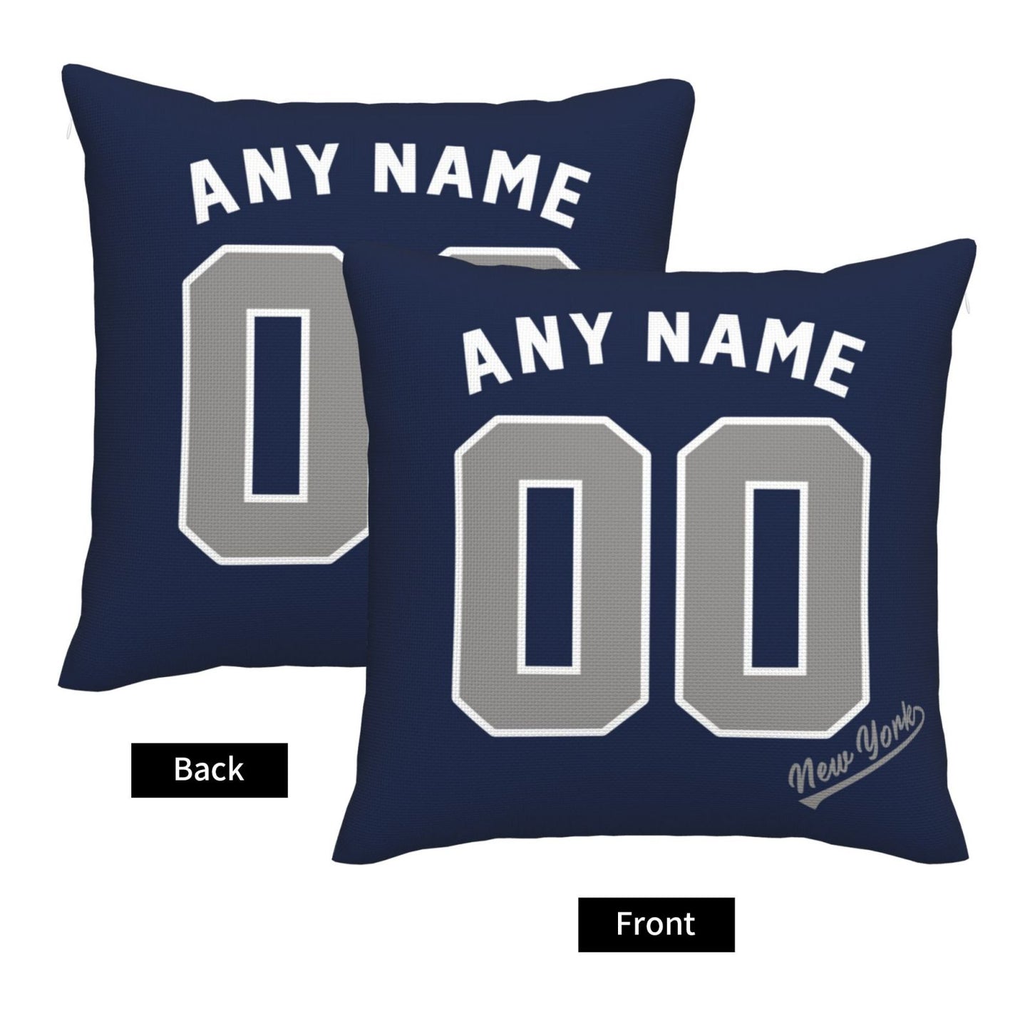 Custom New York Yankees Pillow Decorative Throw Pillow Case - Print Personalized Football Team Fans Name & Number Birthday Gift Football Pillows