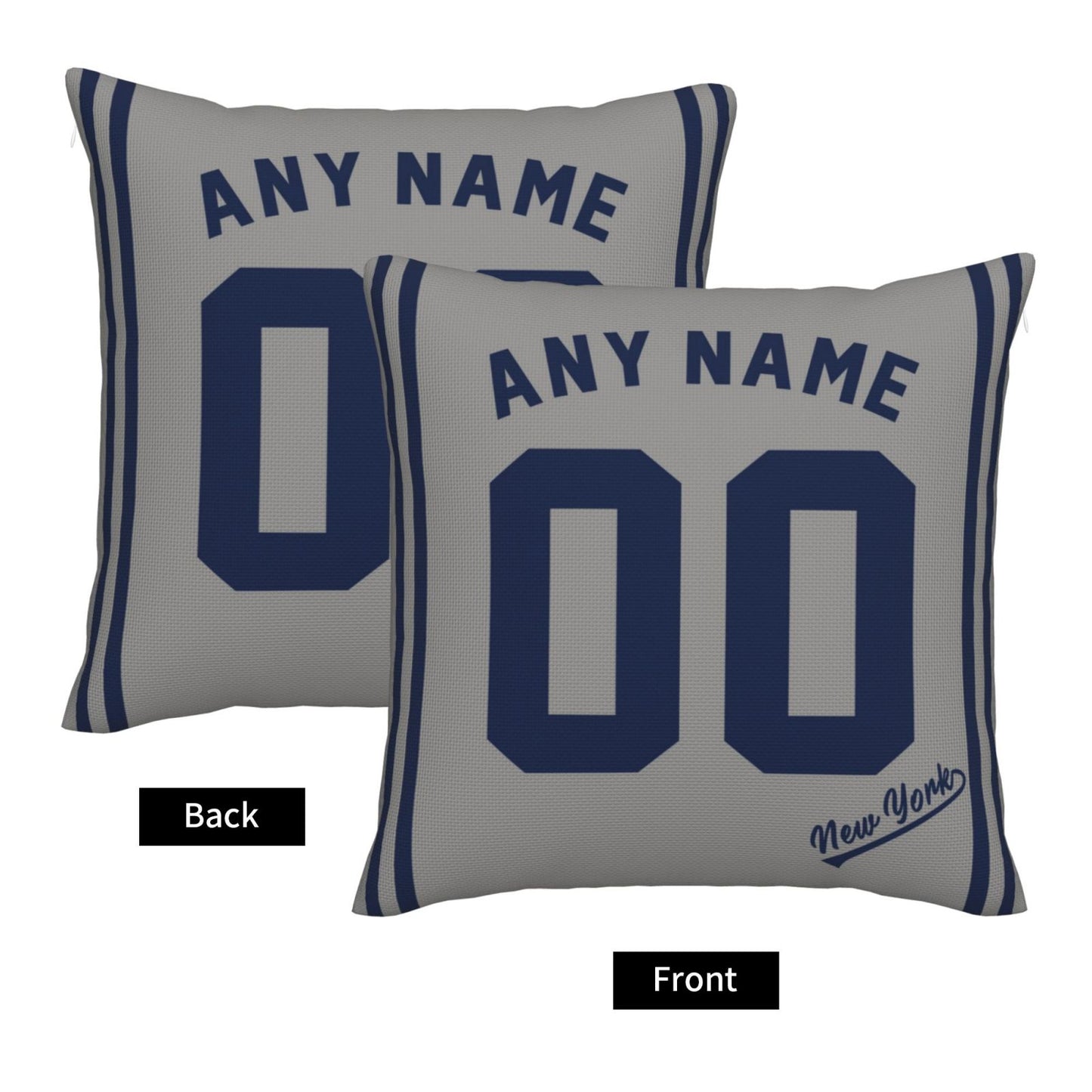 Custom New York Yankees Pillow Decorative Throw Pillow Case - Print Personalized Football Team Fans Name & Number Birthday Gift Football Pillows