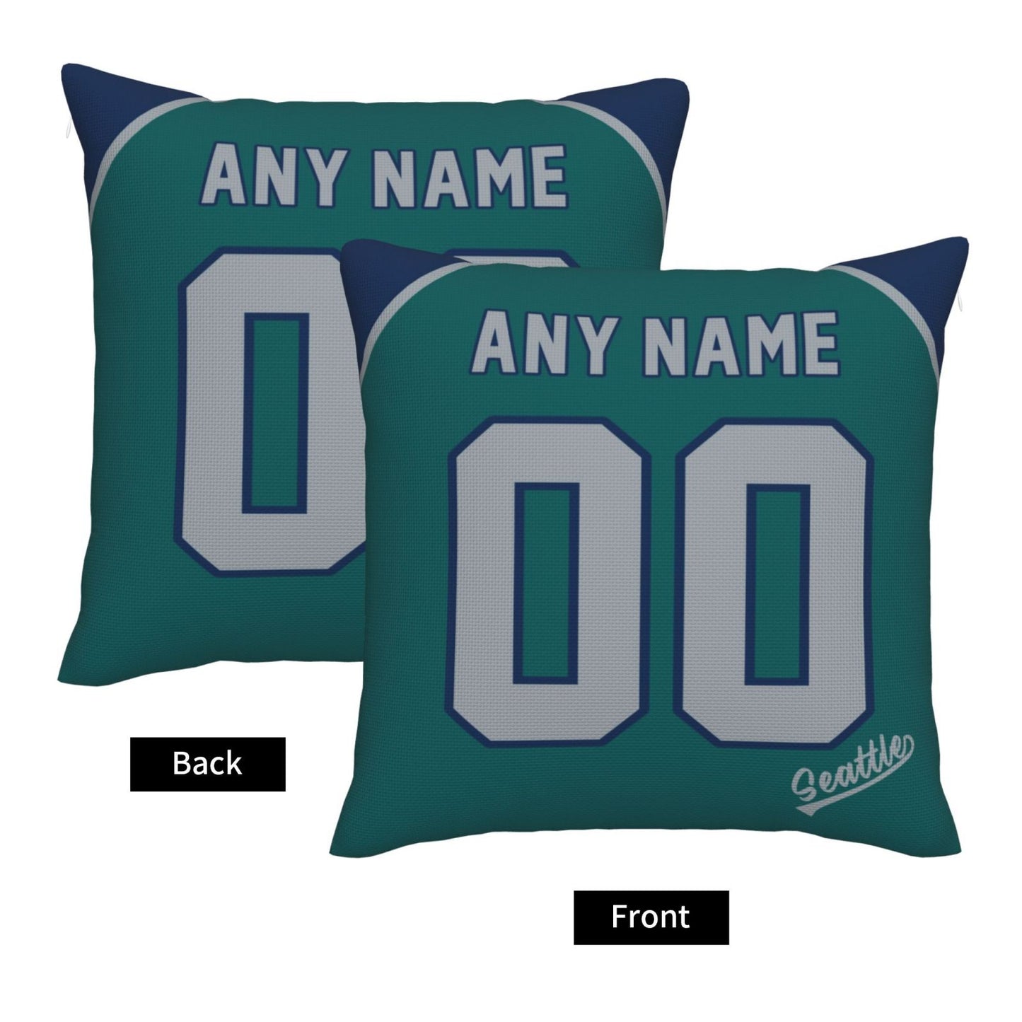 Custom Seattle Mariners Pillow Decorative Throw Pillow Case - Print Personalized Football Team Fans Name & Number Birthday Gift Football Pillows