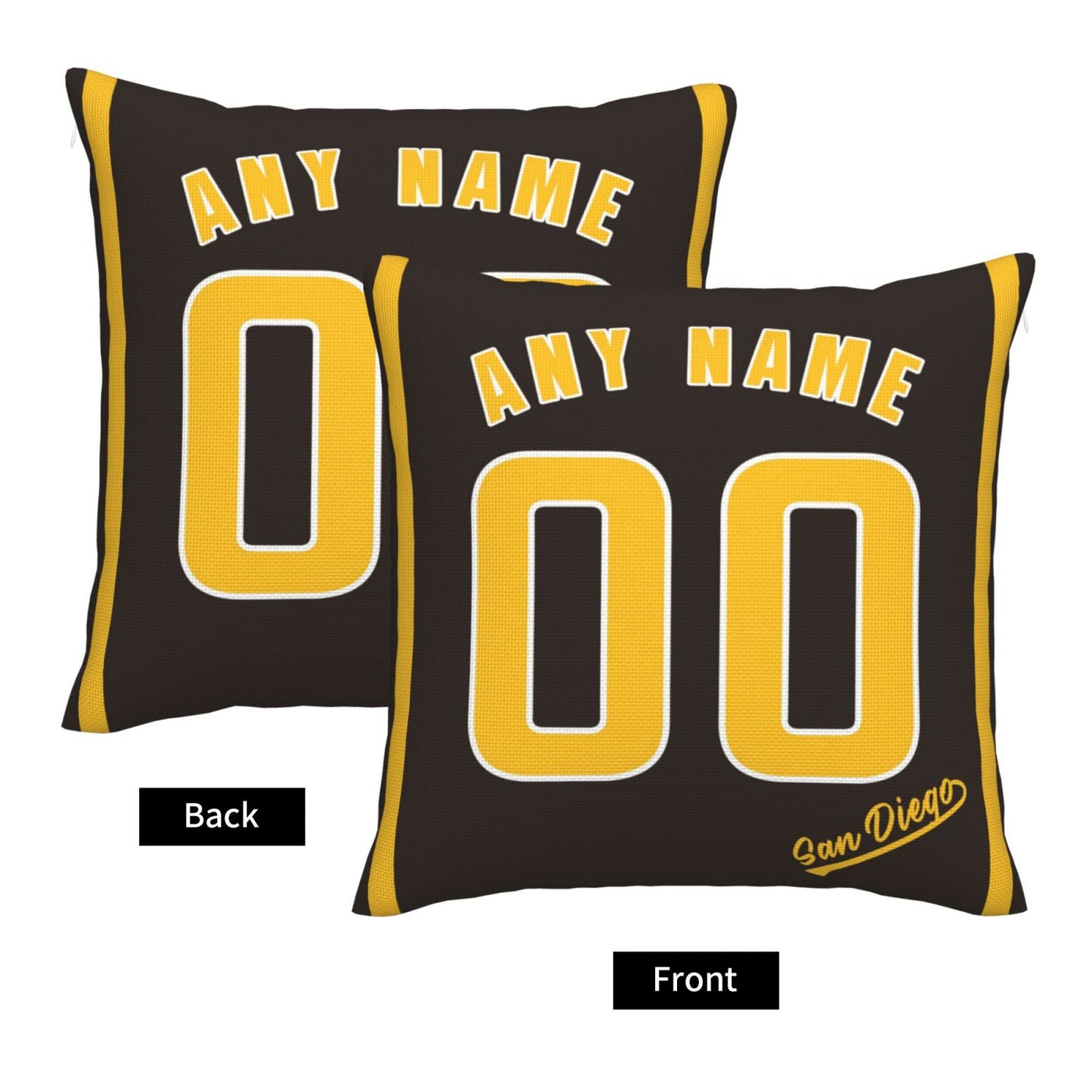 Custom San Diego Padres Pillow Decorative Throw Pillow Case - Print Personalized Football Team Fans Name & Number Birthday Gift Football Pillows