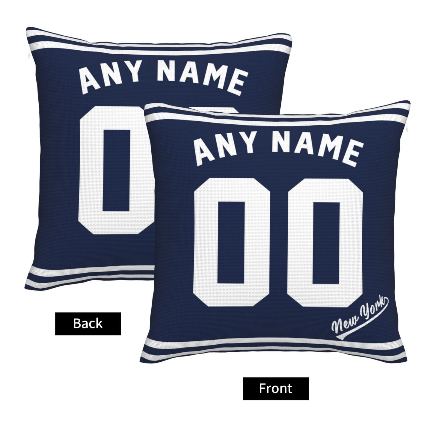 Custom New York Yankees Pillow Decorative Throw Pillow Case - Print Personalized Football Team Fans Name & Number Birthday Gift Football Pillows