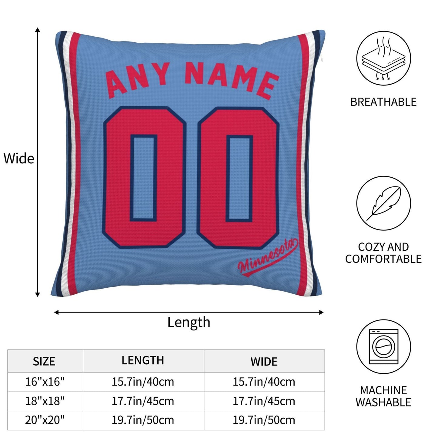 Custom Minnesota Twins Pillow Decorative Throw Pillow Case - Print Personalized Football Team Fans Name & Number Birthday Gift Football Pillows