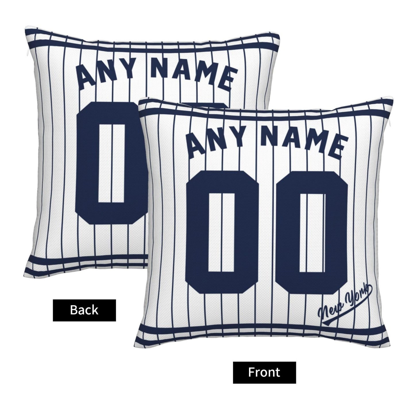 Custom New York Yankees Pillow Decorative Throw Pillow Case - Print Personalized Football Team Fans Name & Number Birthday Gift Football Pillows