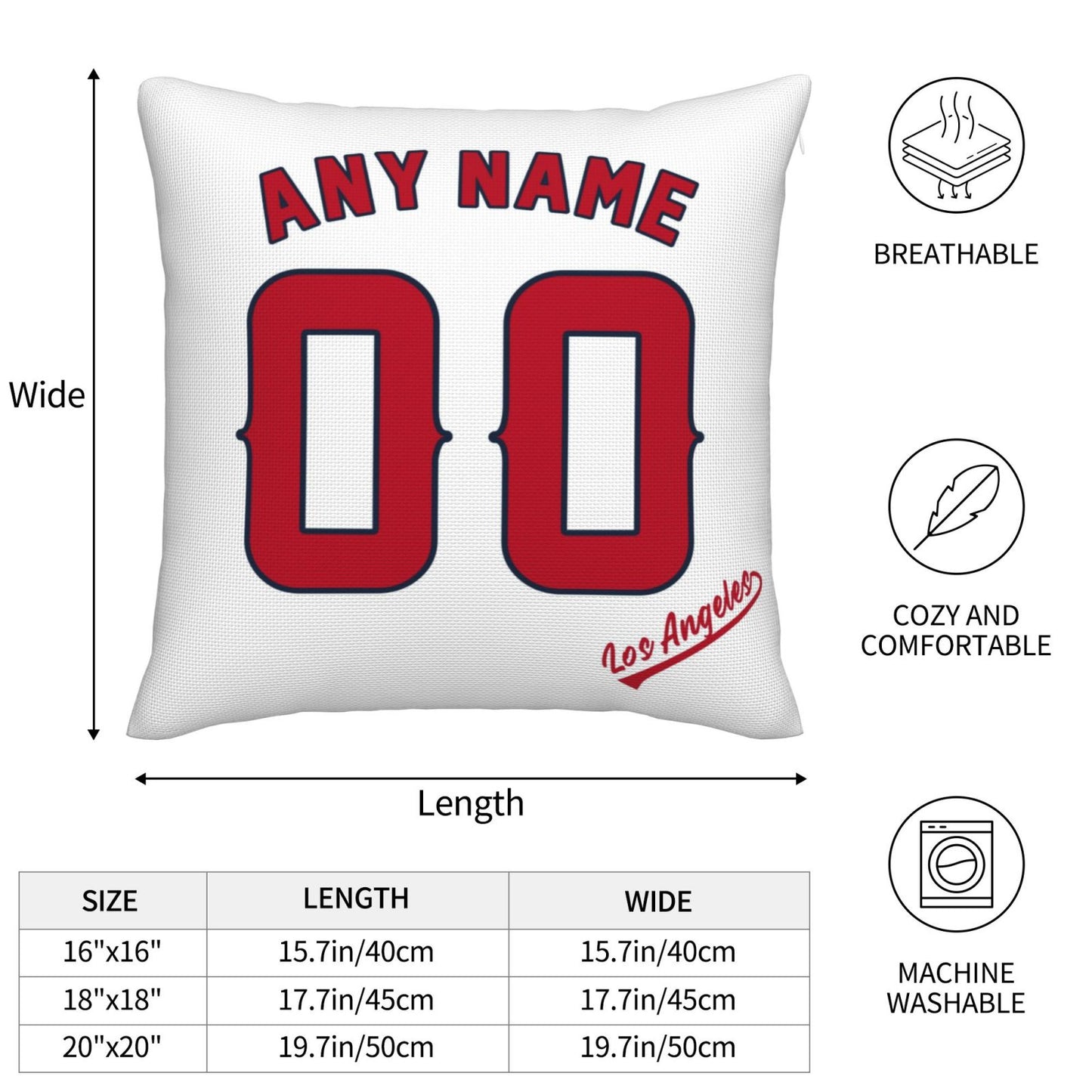 Custom Los Angeles Angels Pillow Decorative Throw Pillow Case - Print Personalized Football Team Fans Name & Number Birthday Gift Football Pillows
