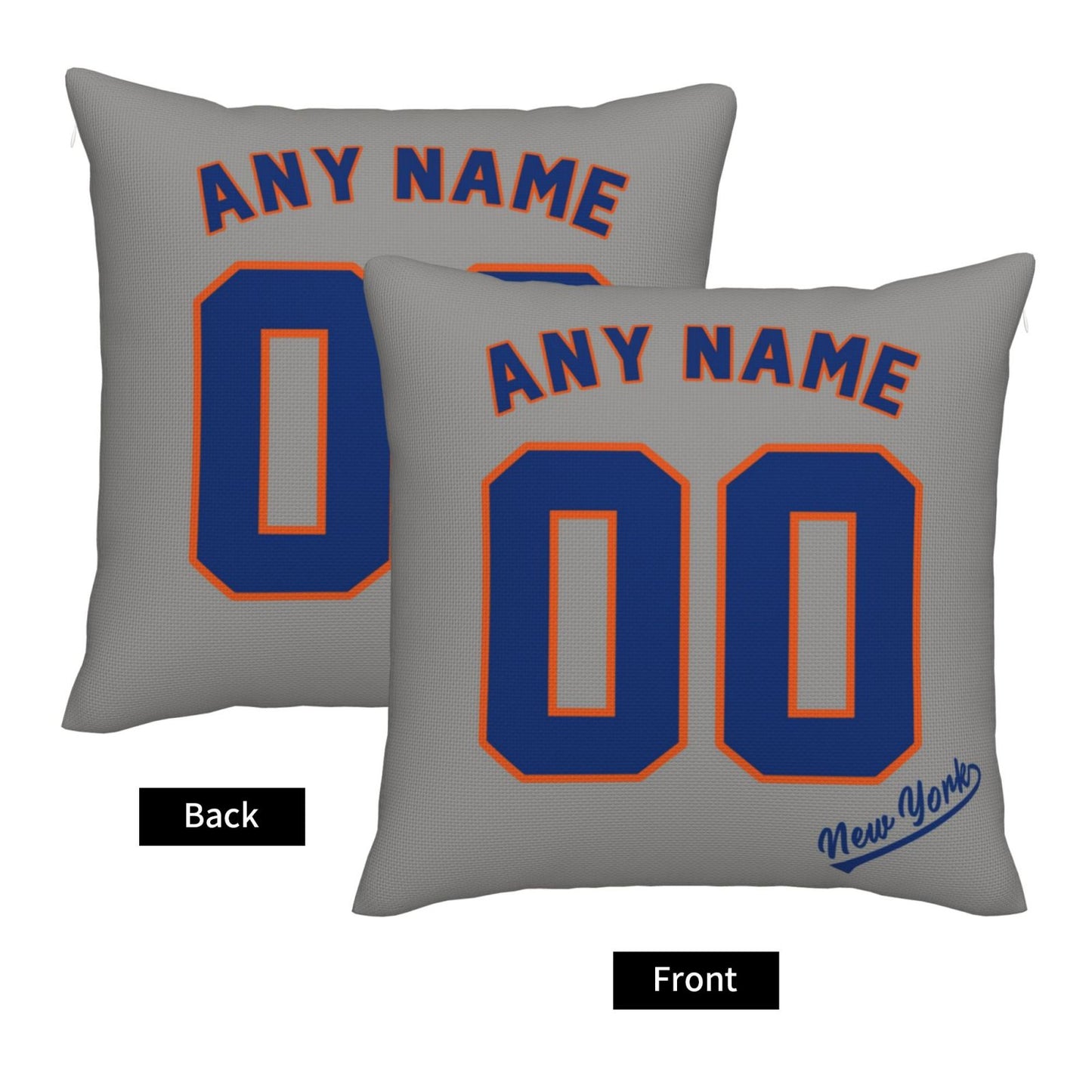 Custom New York Mets Pillow Decorative Throw Pillow Case - Print Personalized Football Team Fans Name & Number Birthday Gift Football Pillows