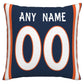 Custom D.Broncos Pillow Decorative Throw Pillow Case - Print Personalized Football Team Fans Name & Number Birthday Gift Football Pillows