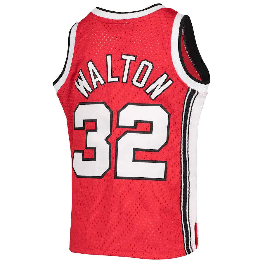 P.Trail Blazers #32 Bill Walton Mitchell & Ness 1976-77 Hardwood Classics Fadeaway Swingman Player Jersey Red Stitched American Basketball Jersey