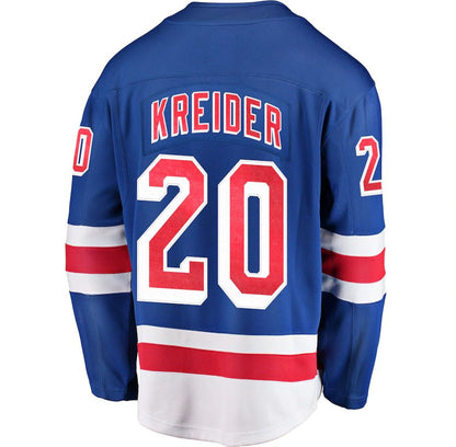 NY.Rangers #20 Chris Kreider Fanatics Branded Home Breakaway Player Jersey Blue Blue Stitched American Hockey Jerseys