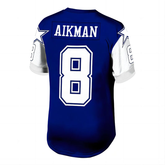 D.Cowboys #8 Troy Aikman Mitchell & Ness Navy Legacy Replica Jersey Stitched American Football Jerseys