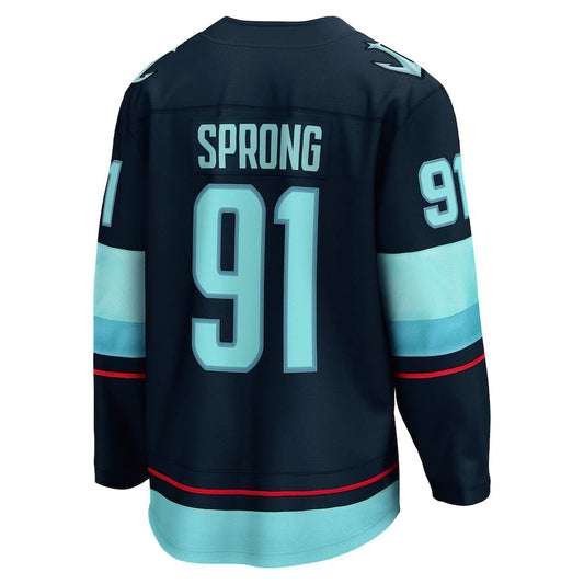 S.Kraken #91 Daniel Sprong Fanatics Branded Home Breakaway Player Jersey  Blue Stitched American Hockey Jerseys
