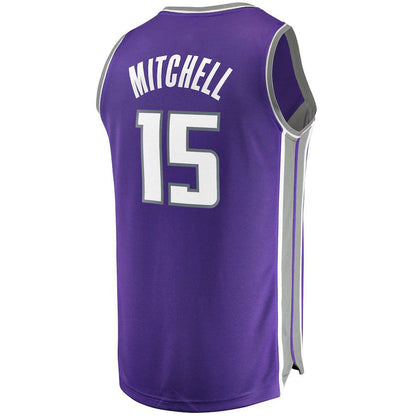 S.Kings #15 Davion Mitchell Fanatics Branded Draft First Round Pick Fast Break Replica Jersey Purple Icon Edition Stitched American Basketball Jersey