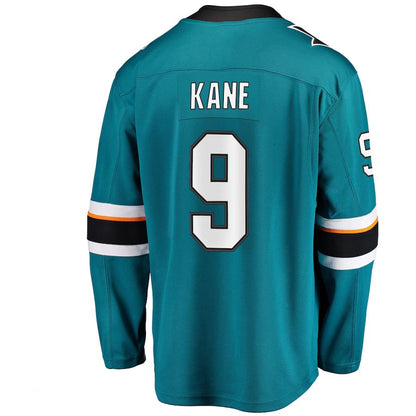 SJ.Sharks #9 Evander Kane Fanatics Branded Premier Breakaway Player Jersey Teal Stitched American Hockey Jerseys
