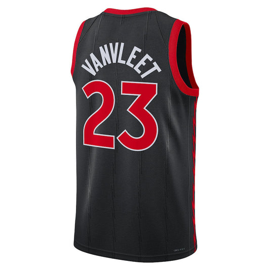 T.Raptors #23 Fred VanVleet Jordan Brand 2022-23 Swingman Jersey Black Statement Edition Stitched American Basketball Jersey