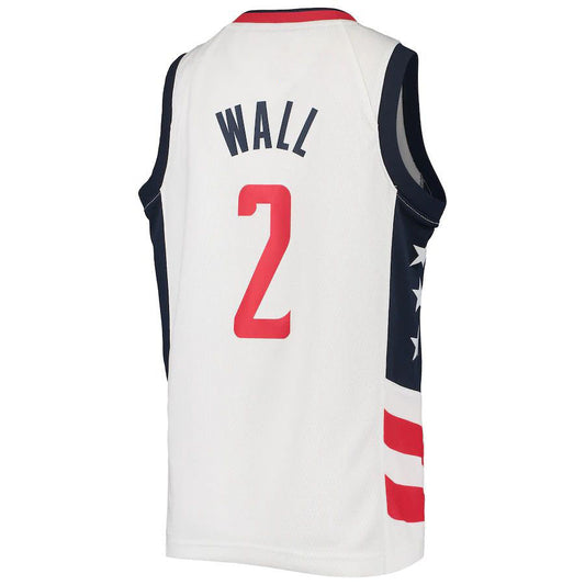 W.Wizards #John Wall Washington Wizards  Swingman Badge Jersey  City Edition White Stitched American Basketball Jersey