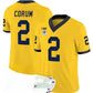 M.Wolverines #2 Blake Corum 2023 F.U.S.E. Yellow Rose Bowl Patch Stitched Jersey College Jerseys
