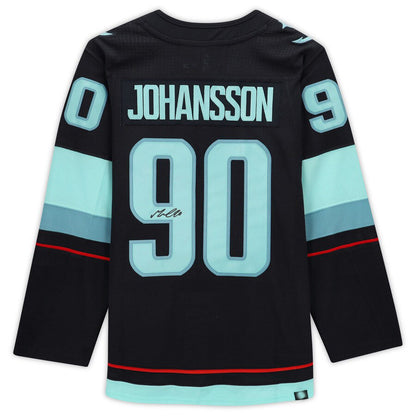 S.Kraken #90 Marcus Johansson Fanatics Authentic Autographed  with Inaugural Season Jersey Patch Blue Stitched American Hockey Jerseys