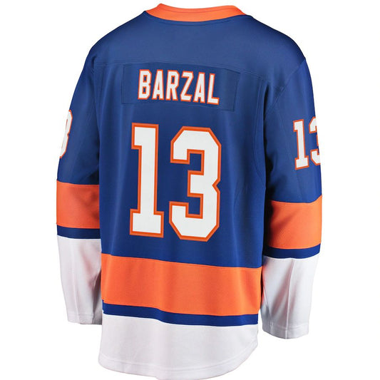 NY.Islanders #13 Mathew Barzal Fanatics Branded Home Premier Breakaway Player Jersey Royal Stitched American Hockey Jerseys