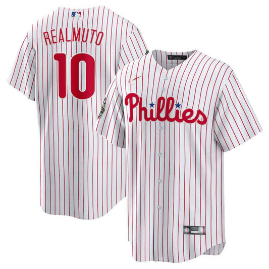 Philadelphia Phillies #10 J.T. Realmuto White 2022 World Series Home Replica Player Jersey Baseball Jerseys