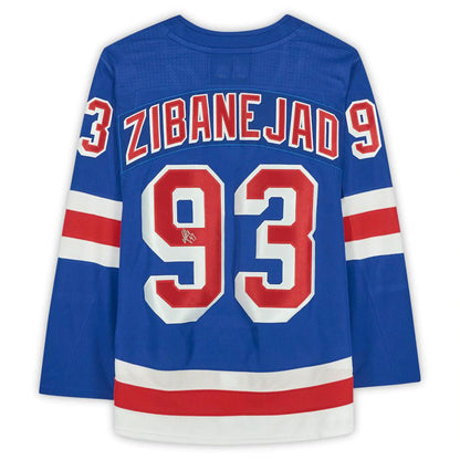 NY.Rangers #93 Mika Zibanejad Fanatics Authentic Autographed  Blue Stitched American Hockey Jerseys