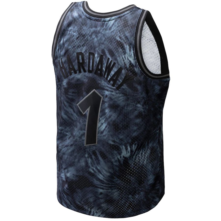 O.Magic #1 Penny Hardaway Mitchell & Ness Unisex Hardwood Classics 1984-85 Tie-Dye Swingman Jersey Black Stitched American Basketball Jersey
