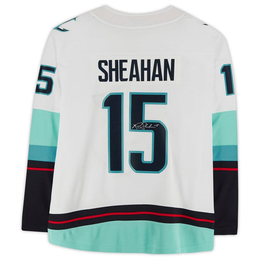 S.Kraken #15 Riley Sheahan Fanatics Authentic Autographed Breakaway Jersey with Inaugural Season Jersey Patch Stitched American Hockey Jerseys