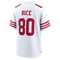 SF.49ers #80 Jerry Rice White Retired Player Game Jersey Stitched American Football Jersey