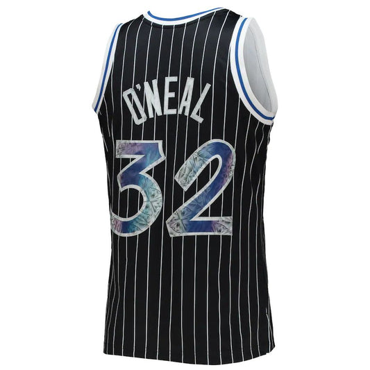 O.Magic #32 Shaquille O'Neal Mitchell & Ness 1996-97 Hardwood Classics 75th Anniversary Diamond Swingman Jersey Black Stitched American Basketball Jersey