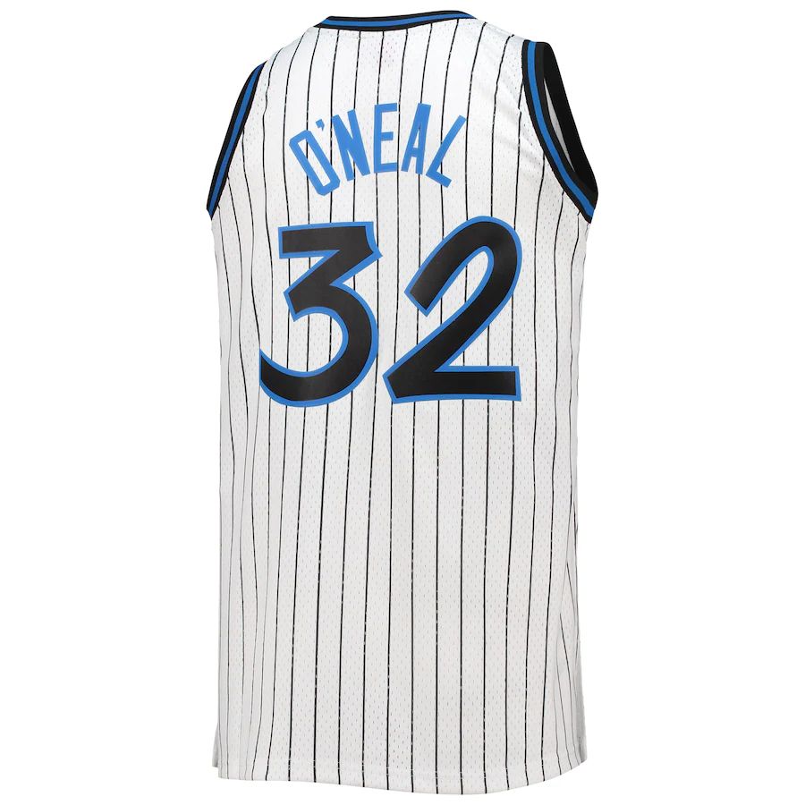 O.Magic #32 Shaquille O'Neal Mitchell & Ness Big & Tall 1993-94 Hardwood Classics Swingman Jersey White Stitched American Basketball Jersey